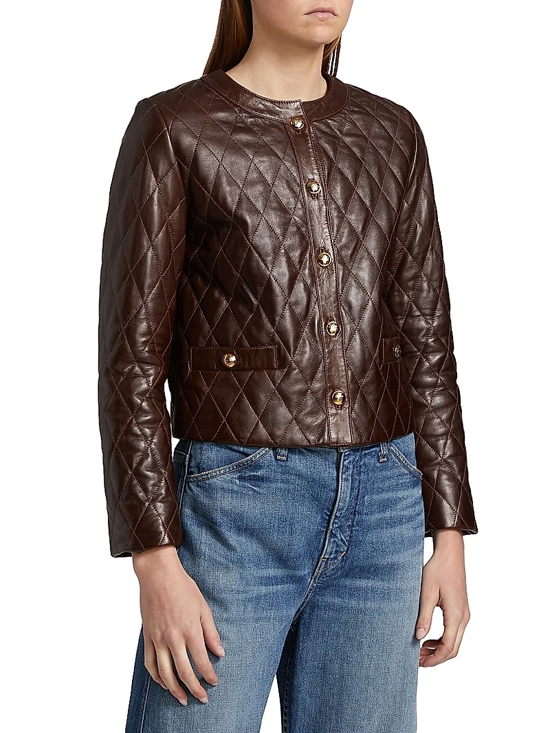 Amy Diamond-Quilted Leather Jacket