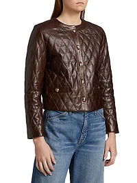 Amy Diamond-Quilted Leather Jacket