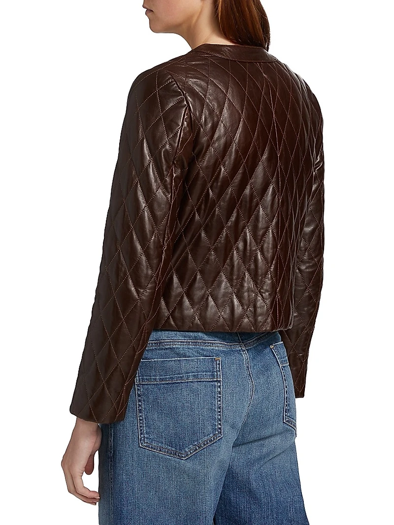 Amy Diamond-Quilted Leather Jacket