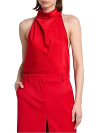 Satin Halterneck Top
