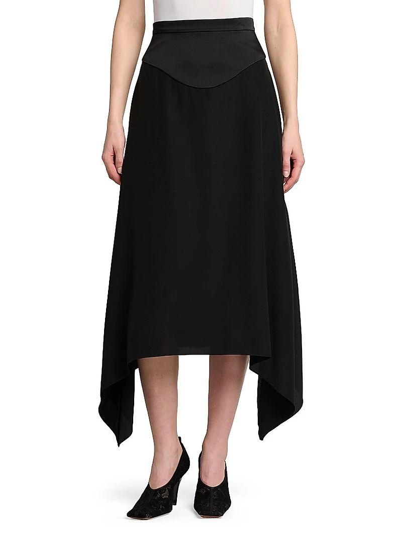 Silk Midi-Skirt