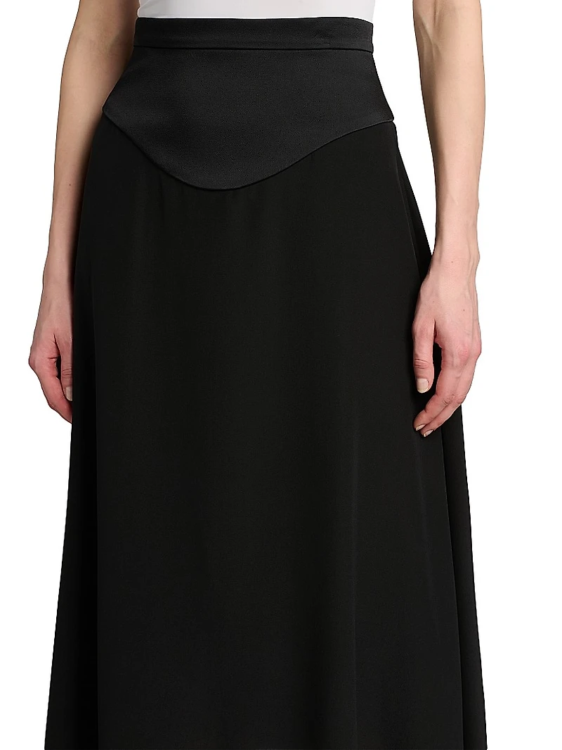 Silk Midi-Skirt