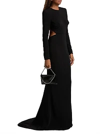 Structured Silk-Blend Crepe Open-Back Gown