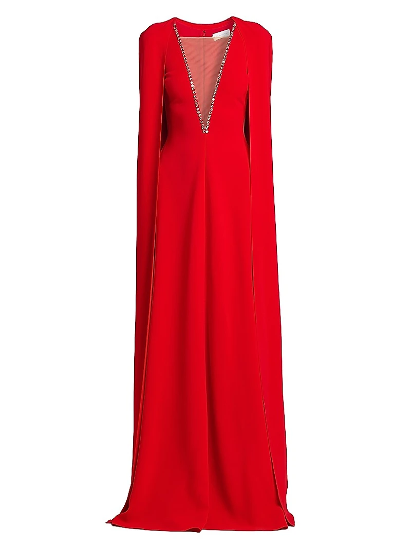Removable Cape A-Line Gown