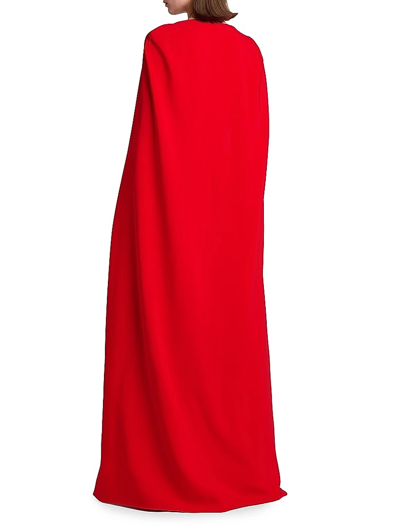Removable Cape A-Line Gown