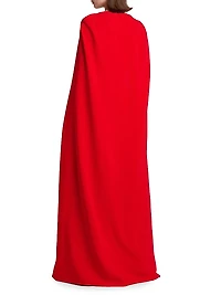 Removable Cape A-Line Gown