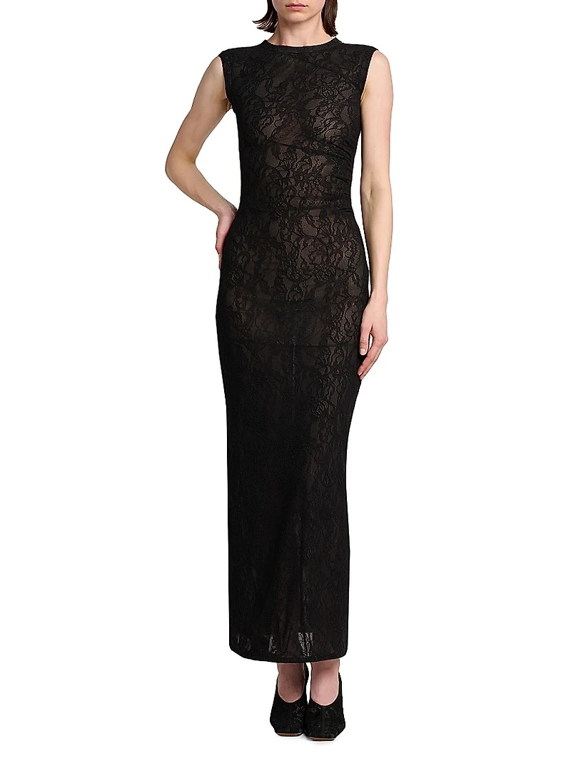 Stretch Lace Column Dress