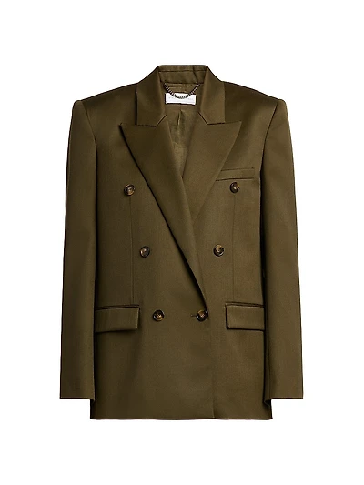 Wool-Blend Double-Breasted Jacket