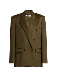 Wool-Blend Double-Breasted Jacket