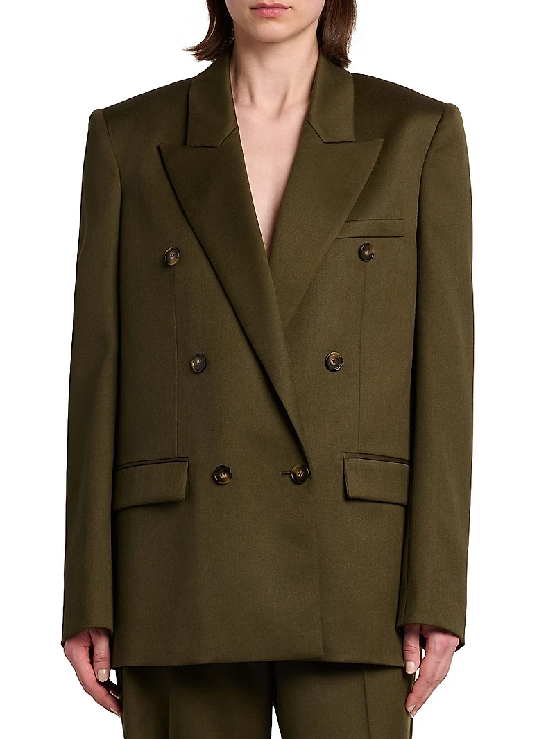 Wool-Blend Double-Breasted Jacket