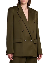 Wool-Blend Double-Breasted Jacket