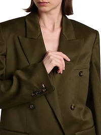 Wool-Blend Double-Breasted Jacket