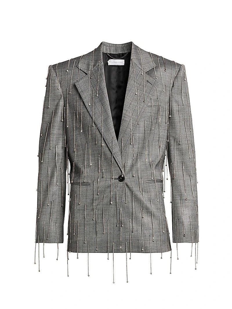 Fringed Pinstriped Jacket