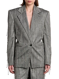 Fringed Pinstriped Jacket