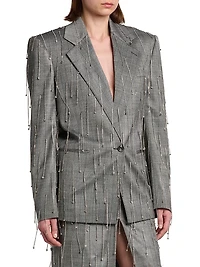 Fringed Pinstriped Jacket