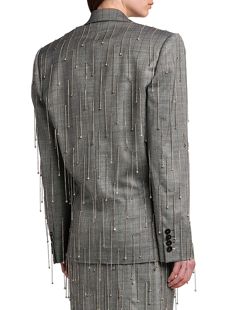 Fringed Pinstriped Jacket
