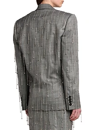 Fringed Pinstriped Jacket