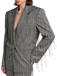 Fringed Pinstriped Jacket