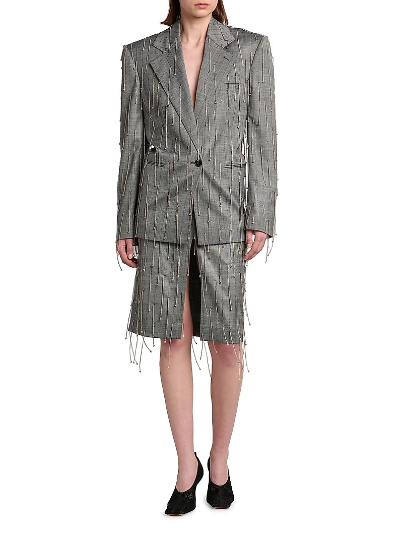 Fringed Pinstriped Jacket