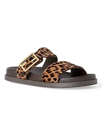 Fendi Feel Leopard Calf Hair Sandals