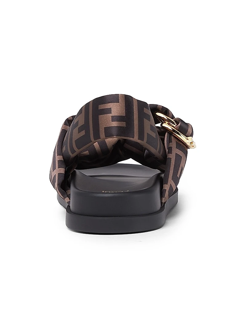 Fendi Feel FF Satin Sandals
