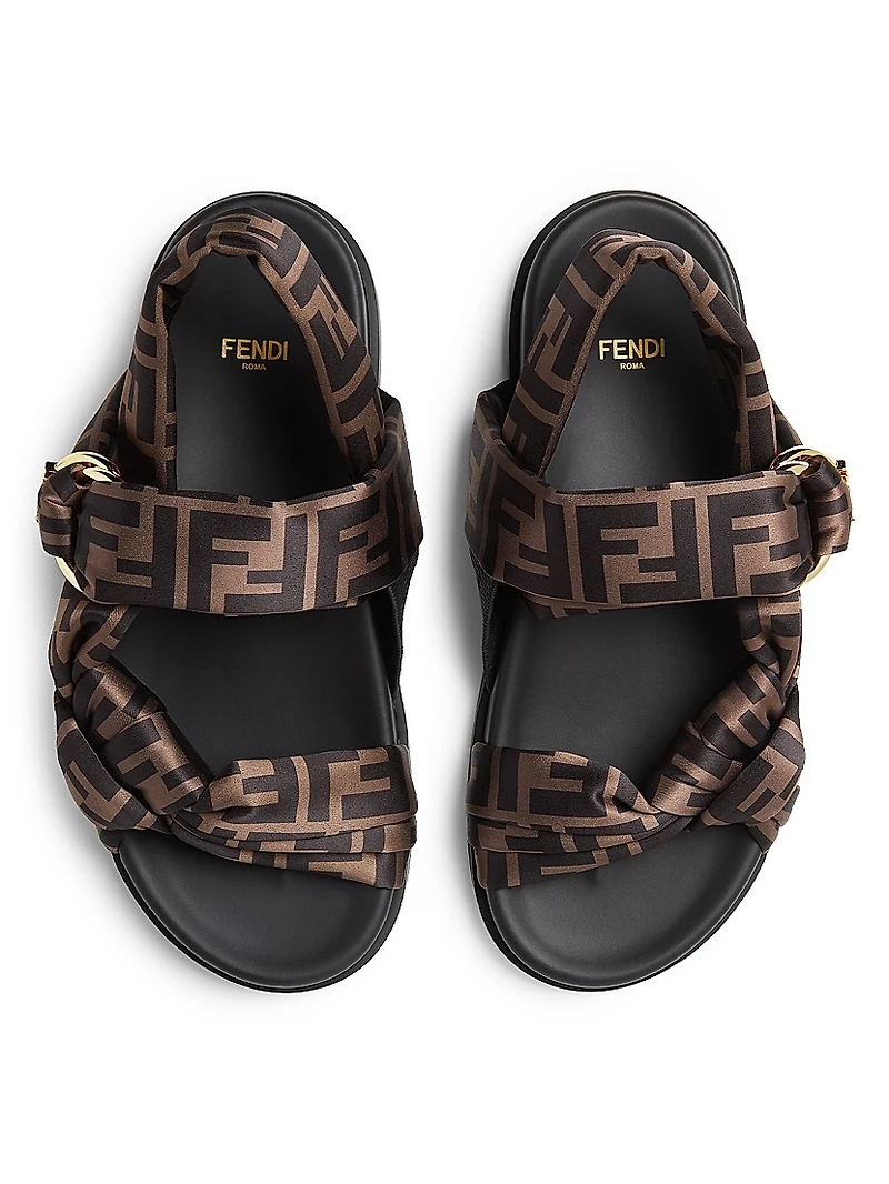 Fendi Feel FF Satin Sandals