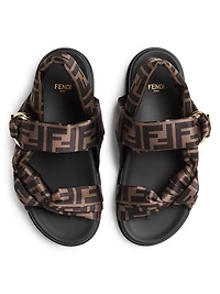 Fendi Feel FF Satin Sandals