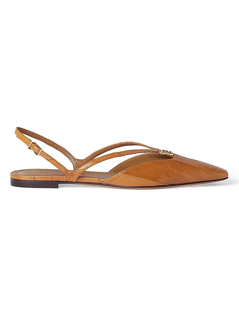 FFold Leather Slingback Flats