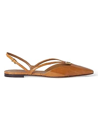 FFold Leather Slingback Flats