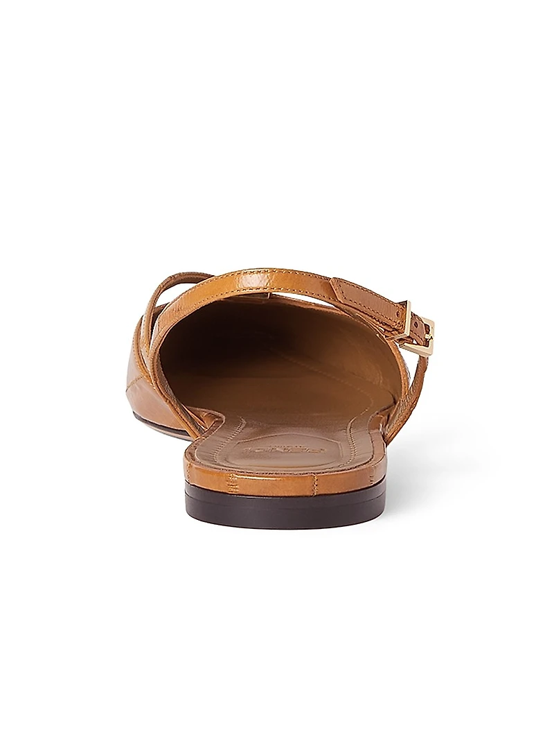 FFold Leather Slingback Flats