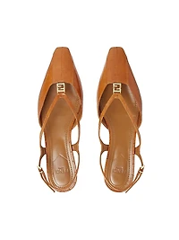 FFold Leather Slingback Flats