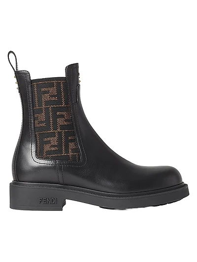 Logo Leather Chelsea Boots
