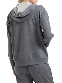 Cotton and Silk Interlock Hooded Sweatshirt