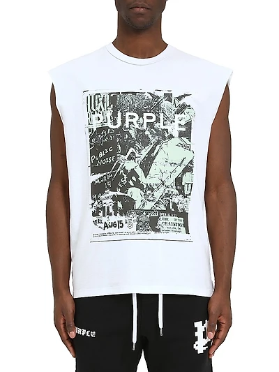 Cotton Sleeveless Logo T-Shirt