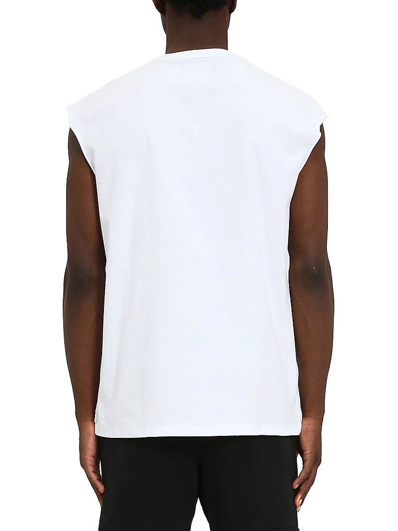 Cotton Sleeveless Logo T-Shirt