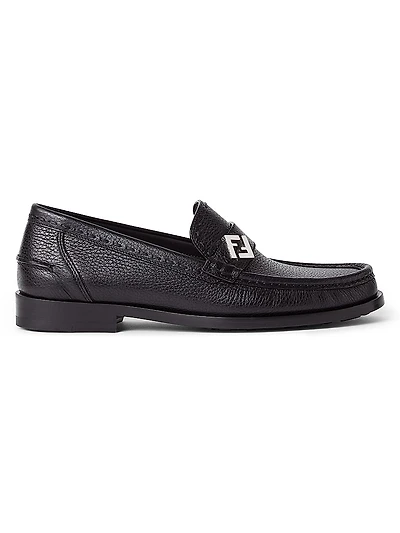 FF Logo Leather Loafers