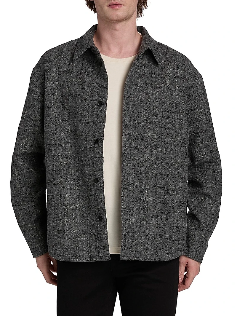 Tweed Wool-Blend Overshirt