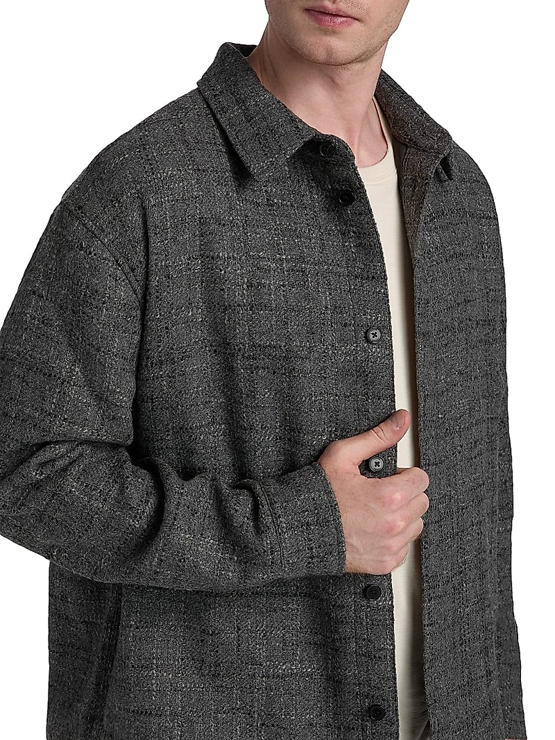 Tweed Wool-Blend Overshirt