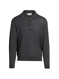Superfine Wool-Cashmere Polo Sweater
