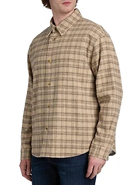Wool-Blend Plaid Overshirt
