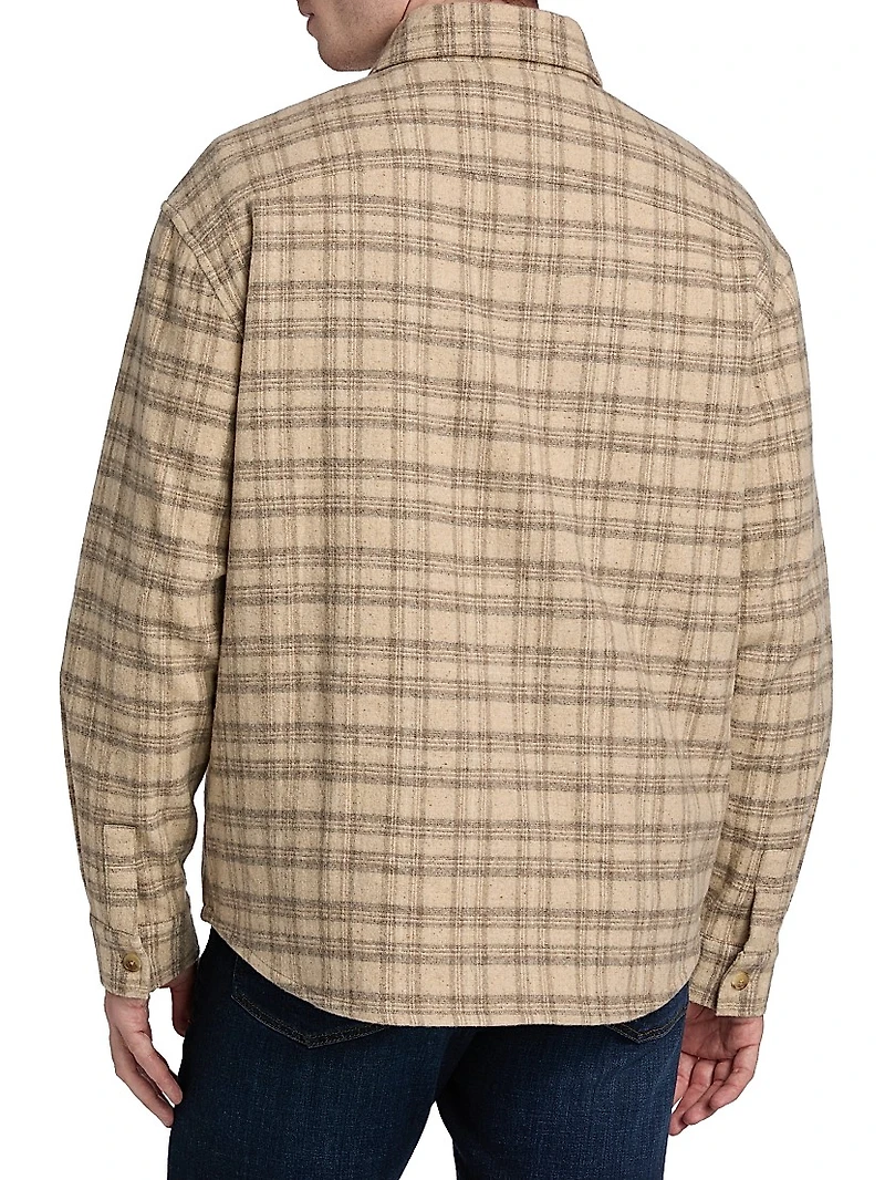 Wool-Blend Plaid Overshirt