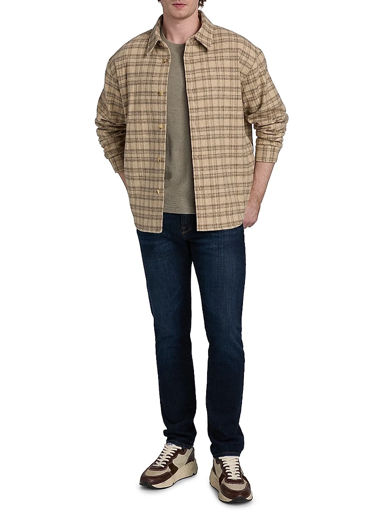 Wool-Blend Plaid Overshirt