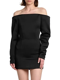 Satin Off-the-Shoulder Minidress