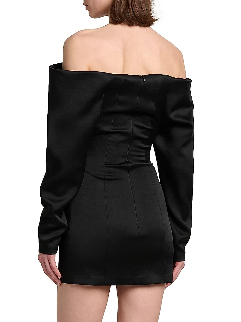 Satin Off-the-Shoulder Minidress