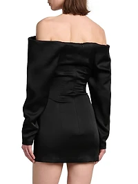 Satin Off-the-Shoulder Minidress