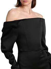 Satin Off-the-Shoulder Minidress