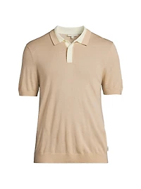Wool Fine-Knit Polo Shirt