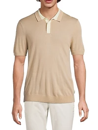 Wool Fine-Knit Polo Shirt