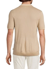 Wool Fine-Knit Polo Shirt