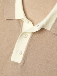 Wool Fine-Knit Polo Shirt